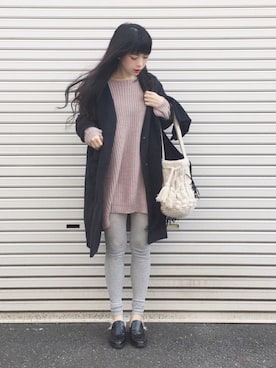 「Another Edition（アナザーエディション）のアイテム（チェスターコート）」を使った、まいさん（レディース・164cm）の冬コーディネート