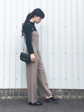 「SLOBE IENA（スローブイエナ）のアイテム（サロペット/オーバーオール）」を使った、まいさん（レディース・164cm）の春コーディネート