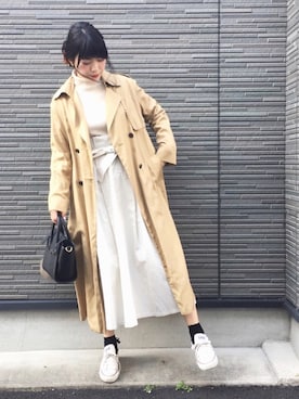 「SLOBE IENA（スローブイエナ）のアイテム（トレンチコート）」を使った、まいさん（レディース・164cm）の春コーディネート