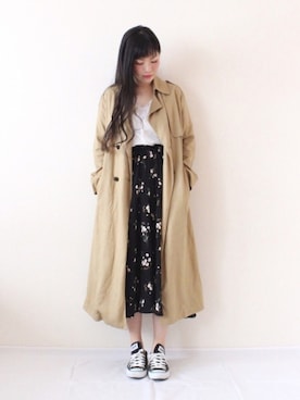 「SLOBE IENA（スローブイエナ）のアイテム（トレンチコート）」を使った、まいさん（レディース・164cm）の春コーディネート