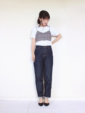 「JEANASIS（ジーナシス）のアイテム（キャミソール）」を使った、まいさん（レディース・164cm）の夏コーディネート