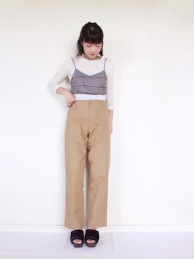 「JEANASIS（ジーナシス）のアイテム（キャミソール）」を使った、まいさん（レディース・164cm）の秋コーディネート