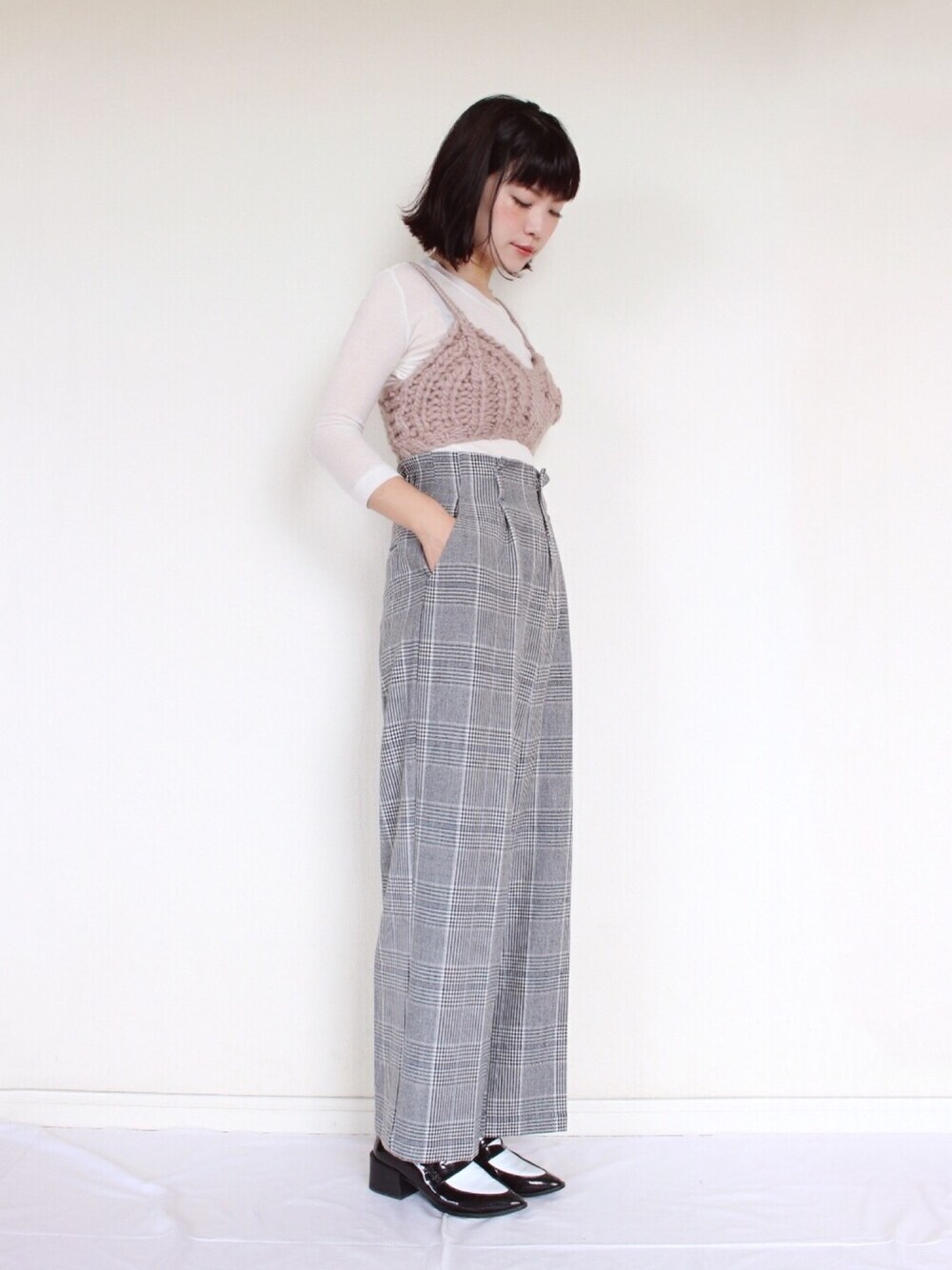 「秋のコーデ、シンプル、休日コーデ、秋色、ootd、チェック、グレンチェック、ビスチェ、カジュアルコーデ、きれいめカジュアル」｜「IG:mai1220のアイテム（その他、その他）」を使った、まいさん（レディース・164cm）の秋コーディネートの1枚目の写真