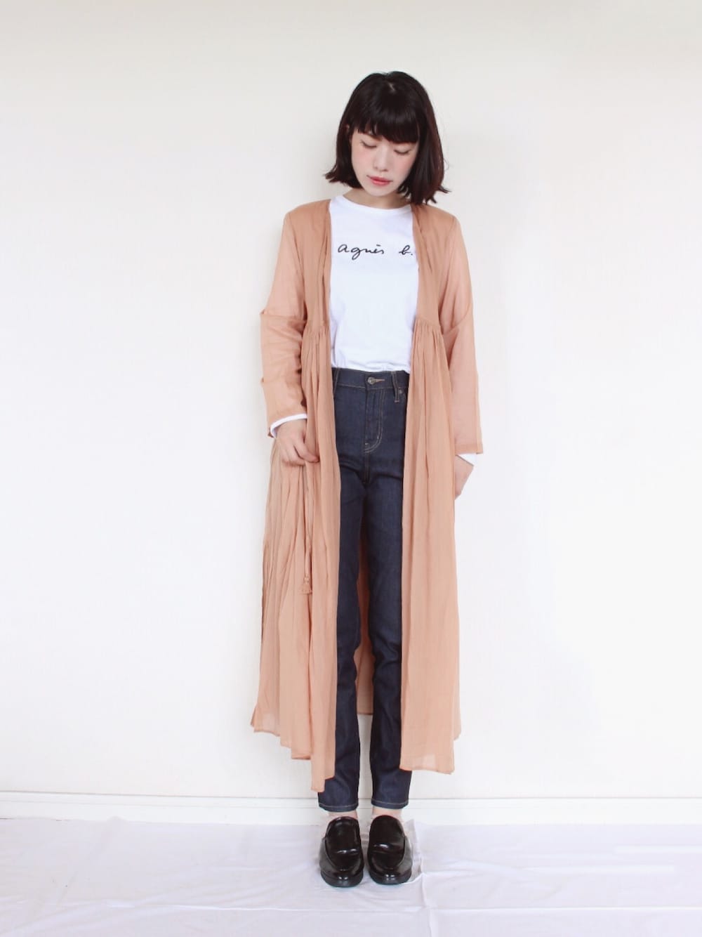 「秋のコーデ、休日スタイル、オトナカジュアル、デニムパンツ、UNIQLO、ラクチンコーデ、ガウン、シャツワンピ、大人コーデ、キレイめ」｜「IG:mai1220のアイテム（その他、その他）」を使った、まいさん（レディース・164cm）の秋コーディネートの1枚目の写真