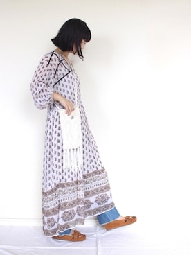 「Minnetonka（ミネトンカ）のアイテム」を使った、まいさん（レディース・164cm）の秋コーディネート