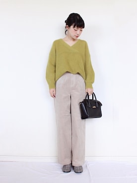 「URBAN RESEARCH DOORS（アーバンリサーチドアーズ）のコーデュロイパンツ（その他パンツ）」を使った、まいさん（レディース・164cm）の秋コーディネート