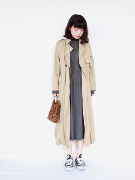 「SLOBE IENA（スローブイエナ）のアイテム（トレンチコート）」を使った、まいさん（レディース・164cm）の秋コーディネート