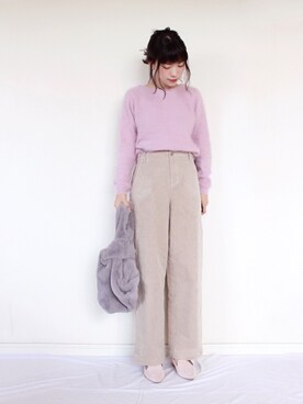 「OZOC（オゾック）のアイテム（バッグ）」を使った、まいさん（レディース・164cm）の秋コーディネート