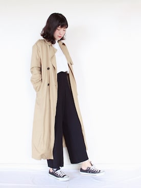 「SLOBE IENA（スローブイエナ）のアイテム（トレンチコート）」を使った、まいさん（レディース・164cm）の秋コーディネート