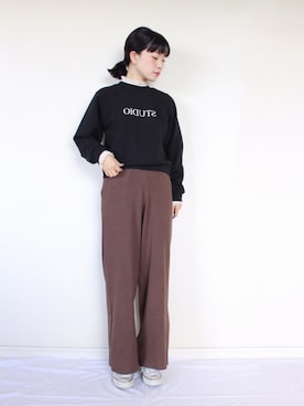 「スウェット×シャツ」｜「アイテム（その他）」を使った、まいさん（レディース・164cm）の冬コーディネート