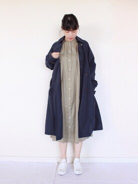「サニーレーベル」｜「アイテム（トレンチコート）」を使った、まいさん（レディース・164cm）の春コーディネート