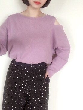 6(ROKU)＞∴COTTON SHOULDER HOLE PULLOVER/カットソー ：◇を使った