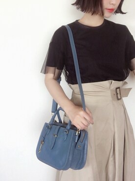 「FOSSIL（フォッシル）のアイテム（ハンドバッグ）」を使った、まいさん（レディース・164cm）の春コーディネート