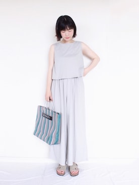 「URBAN RESEARCH Sonny Label（アーバンリサーチサニーレーベル）のアイテム（サロペット/オーバーオール）」を使った、まいさん（レディース・164cm）の夏コーディネート
