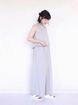 「URBAN RESEARCH Sonny Label（アーバンリサーチサニーレーベル）のアイテム（サロペット/オーバーオール）」を使った、まいさん（レディース・164cm）の夏コーディネート