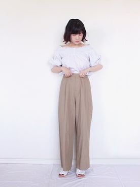 「CHAMULA（チャムラ）のアイテム」を使った、まいさん（レディース・164cm）の夏コーディネート