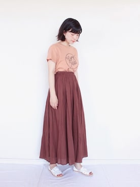 「CHAMULA（チャムラ）のアイテム」を使った、まいさん（レディース・164cm）の夏コーディネート
