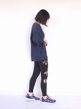 「Desigual（デシグアル）のアイテム（パンツ）」を使った、まいさん（レディース・164cm）の夏コーディネート