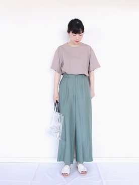 「CHAMULA（チャムラ）のアイテム」を使った、まいさん（レディース・164cm）の夏コーディネート