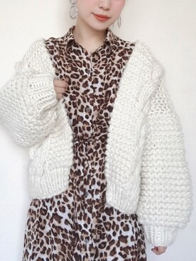 「ゆるニット」｜「アイテム（シャツワンピース）」を使った、まいさん（レディース・164cm）の秋コーディネート