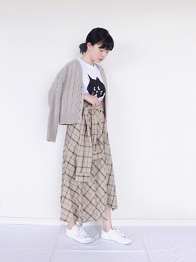 「にゃー（ニャー）のアイテム」を使った、まいさん（レディース・164cm）の秋コーディネート