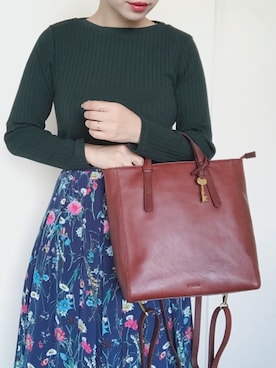 「FOSSIL（フォッシル）のアイテム（バックパック/リュック）」を使った、まいさん（レディース・164cm）の秋コーディネート