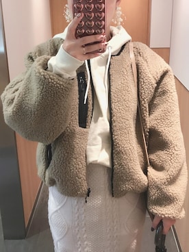 「mystic（ミスティック）のケーブルロングスカート（スカート）」を使った、まいさん（レディース・164cm）の秋コーディネート