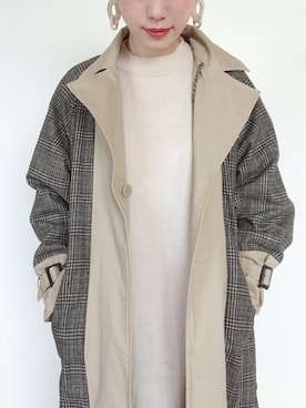「Ameri（アメリ）のアイテム（トレンチコート）」を使った、まいさん（レディース・164cm）の冬コーディネート