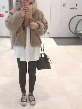 「reca（レカ）のアイテム（ワンピース/ドレス）」を使った、まいさん（レディース・164cm）の冬コーディネート