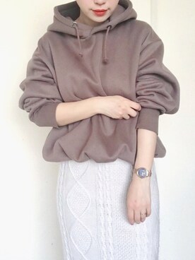 「mystic（ミスティック）のケーブルロングスカート（スカート）」を使った、まいさん（レディース・164cm）の春コーディネート