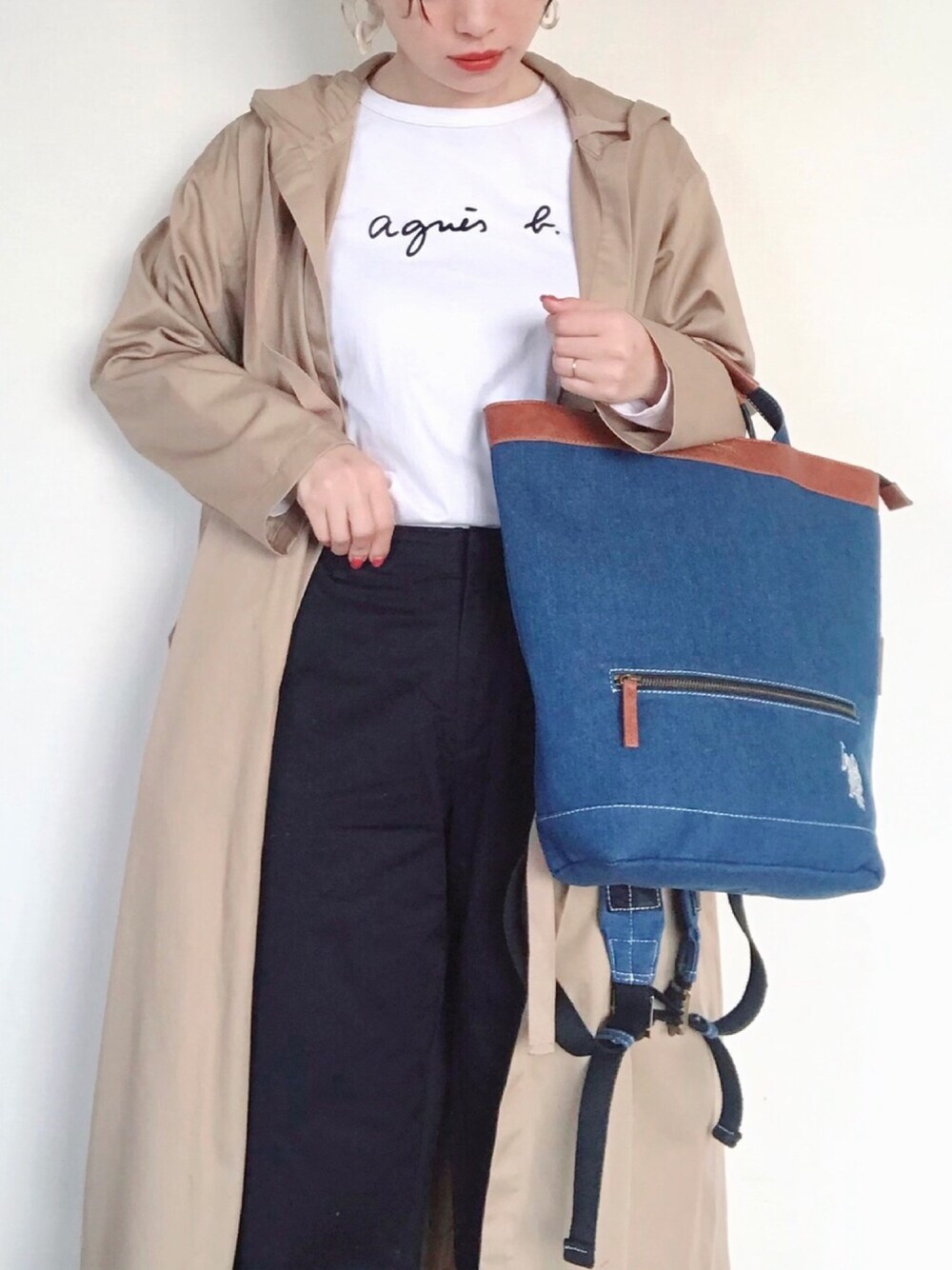 「USポロ、tiptop、シンプルコーデ、春、カジュアル、オトナカジュアル、ベージュ、agnes b.、ZOZO、ZOZOチノパンツ」｜「IG:mai1220のアイテム（その他、その他）」を使った、まいさん（レディース・164cm）の春コーディネートの1枚目の写真