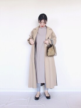 「リップスター」｜「アイテム（トレンチコート）」を使った、まいさん（レディース・164cm）の春コーディネート