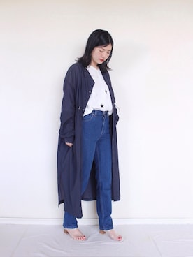 「Moname（モナーム）のアイテム（パンツ）」を使った、まいさん（レディース・164cm）の春コーディネート