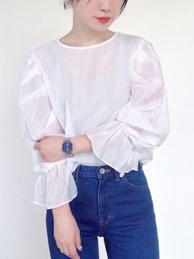 「Moname（モナーム）のアイテム（パンツ）」を使った、まいさん（レディース・164cm）の春コーディネート