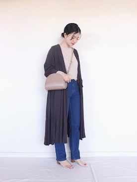 「Moname（モナーム）のアイテム（パンツ）」を使った、まいさん（レディース・164cm）の春コーディネート