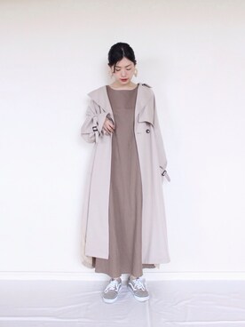 「SonnyLabel」｜「アイテム（トレンチコート）」を使った、まいさん（レディース・164cm）の春コーディネート