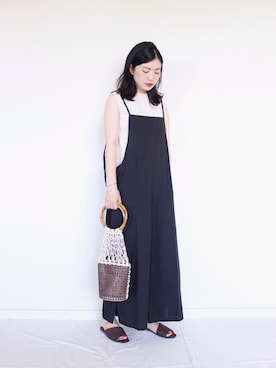 「La-gemme」｜「アイテム（サロペット/オーバーオール）」を使った、まいさん（レディース・165cm）の夏コーディネート