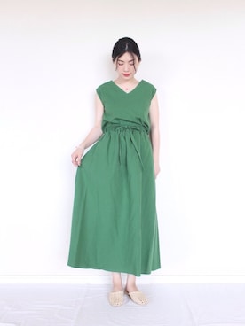 「Khaju（カージュ）のアイテム（ワンピース）」を使った、まいさん（レディース・165cm）の夏コーディネート