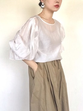 「Libra Cue（リブラ キュー）のアイテム（パンツ）」を使った、まいさん（レディース・164cm）の夏コーディネート