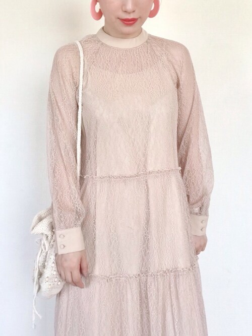 Ameri（アメリ）の「SHIRRING SHEER DRESS（ワンピース）」 - WEAR