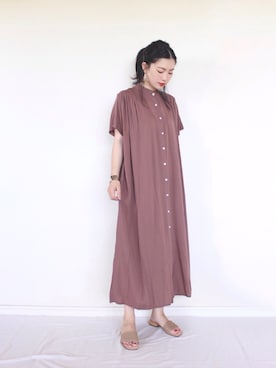 「petitcro（プティクロ）のpetitcro  ワイドバングル PCKB1901001（バングル/リストバンド）」を使った、まいさん（レディース・164cm）の夏コーディネート