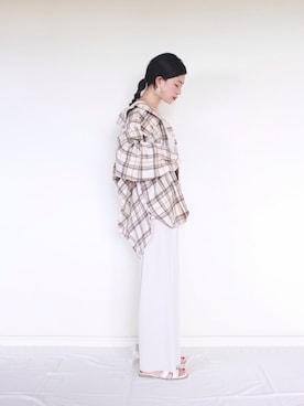 「Aunt Marie's（アントマリーズ）のチェックCPOビッグシャツ / AUNT MARIE'S × WEARISTA YUKI（シャツ/ブラウス）」を使った、まいさん（レディース・164cm）の秋コーディネート