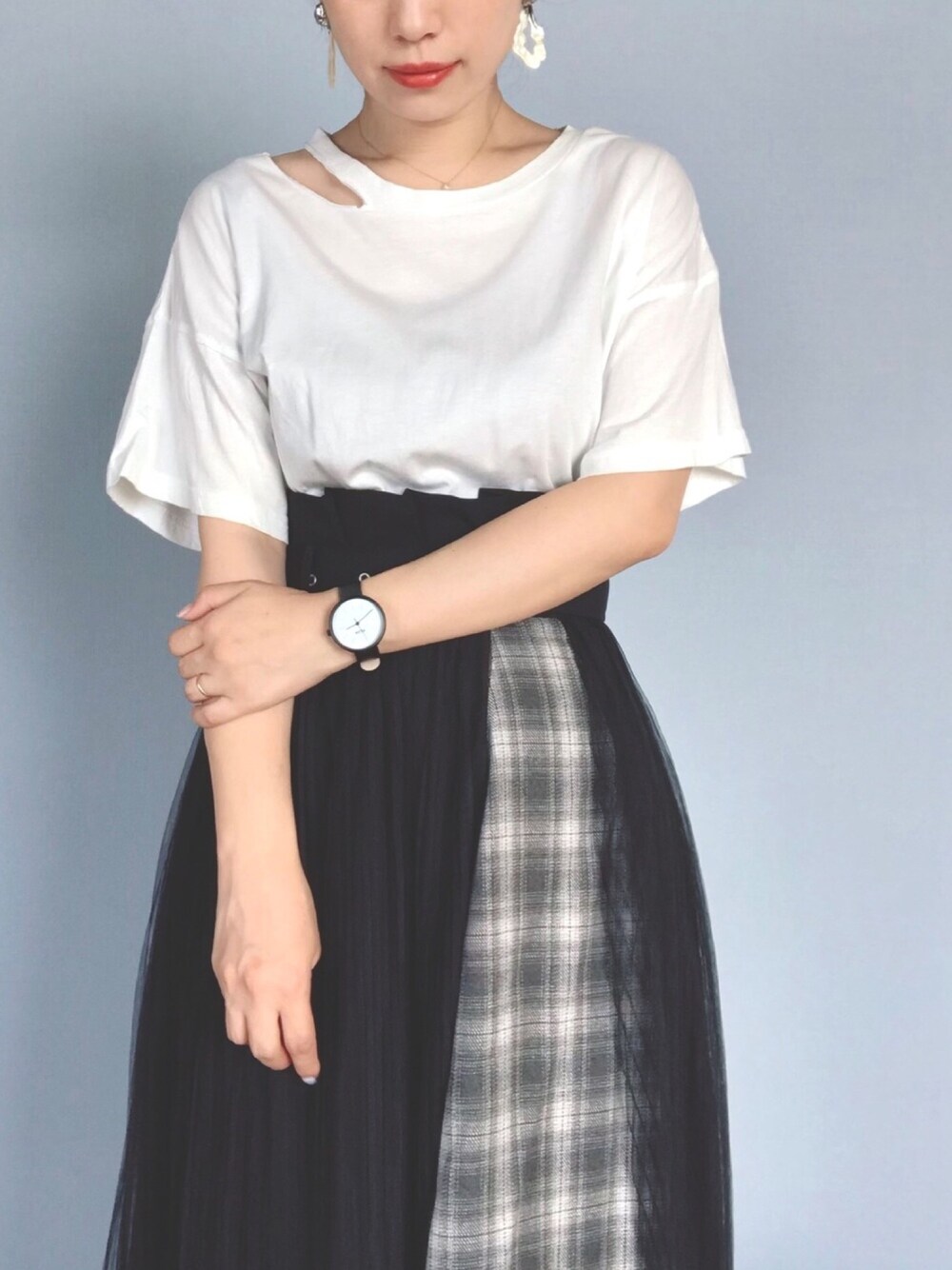 「Klon、腕時計、ペアウォッチ、シンプル、モノトーン、leja、message damour、anq.、秋のコーデ、休日スタイル」｜「IG:mai1220のアイテム（その他、その他）」を使った、まいさん（レディース・164cm）の秋コーディネートの1枚目の写真