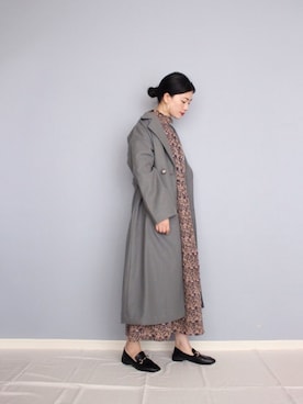 「アントマリーズ」｜「アイテム（チェスターコート）」を使った、まいさん（レディース・164cm）の秋コーディネート