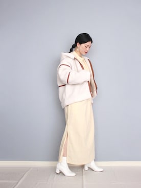 「TODAYFUL（トゥデイフル）のアイテム（シャツワンピース）」を使った、まいさん（レディース・164cm）の秋コーディネート