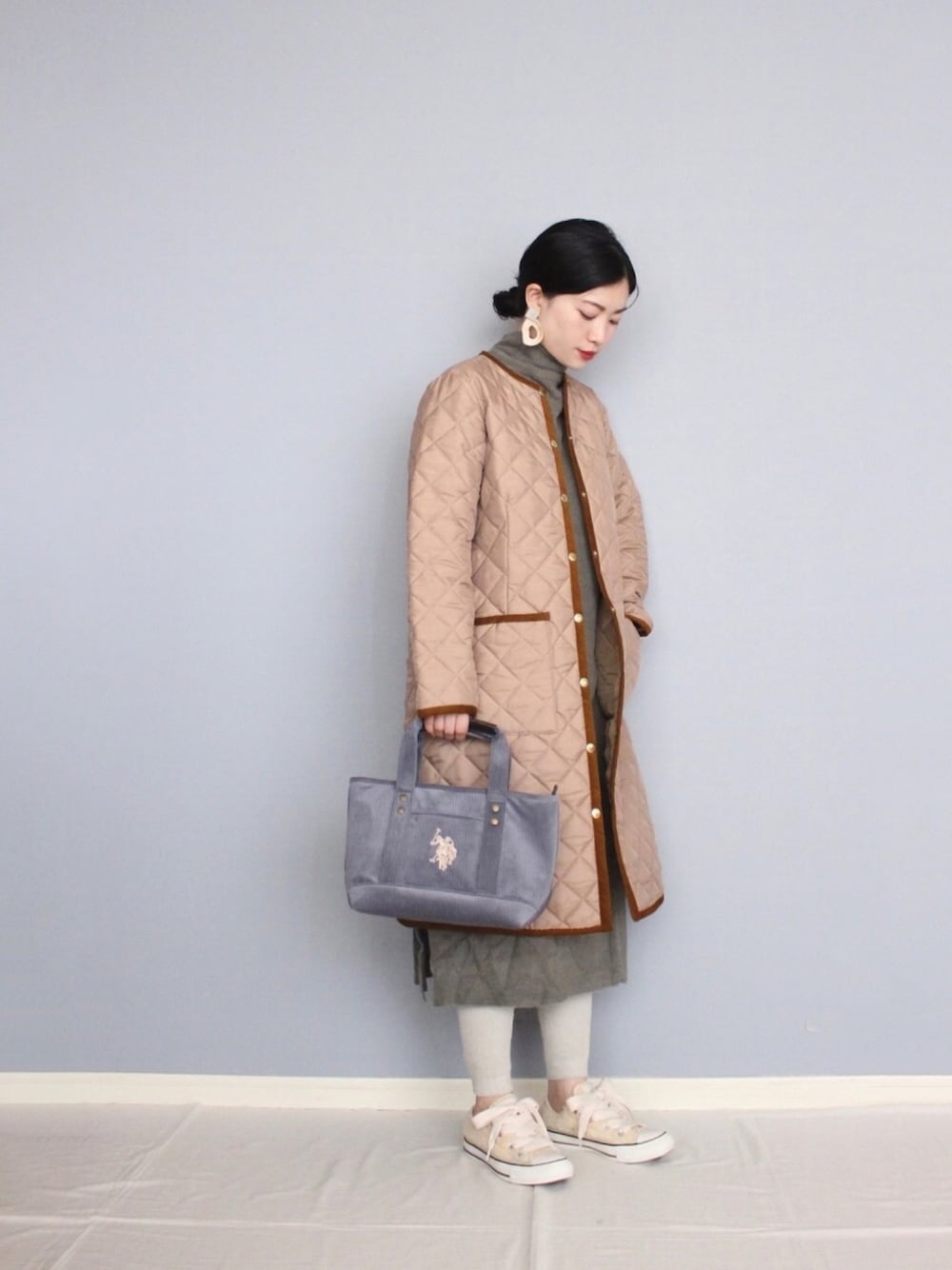 「traditionalweatherwear、トラディショナルウェザーウエア、uspolo、USポロ、シンプル、カジュアル、オトナカジュアル、ベージュコーデ」｜「IG:mai1220のアイテム（その他、その他）」を使った、まいさん（レディース・164cm）の秋コーディネートの1枚目の写真