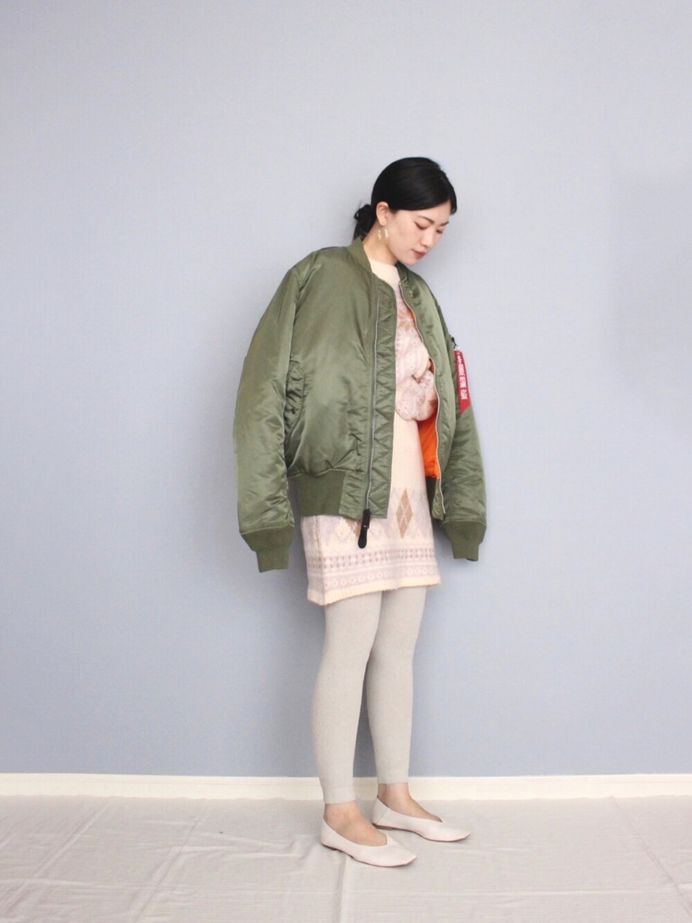 「MA-1、ミリタリー、alpha、ALPHA_industries、ユニセックス、リンクコーデ、MAJESTICLEGON、マジェスティックレゴン」｜「IG:mai1220のアイテム（その他、その他）」を使った、まいさん（レディース・164cm）の秋コーディネートの1枚目の写真