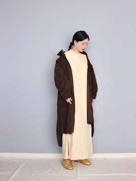 「TODAYFUL（トゥデイフル）のアイテム（シャツワンピース）」を使った、まいさん（レディース・164cm）の秋コーディネート