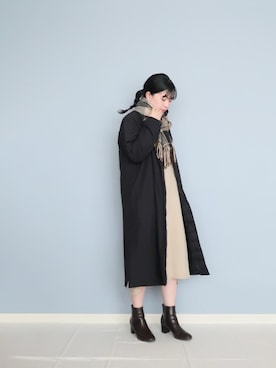 「JUNOAH」｜「アイテム（その他アウター）」を使った、まいさん（レディース・164cm）の冬コーディネート