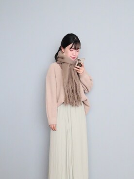「ボリュームニット」｜「アイテム（その他）」を使った、まいさん（レディース・164cm）の冬コーディネート